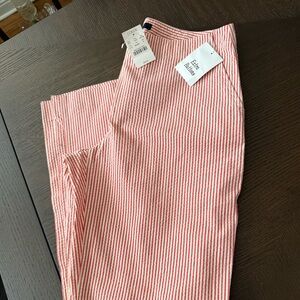 NWT J. Crew Seesucker Red Striped pants